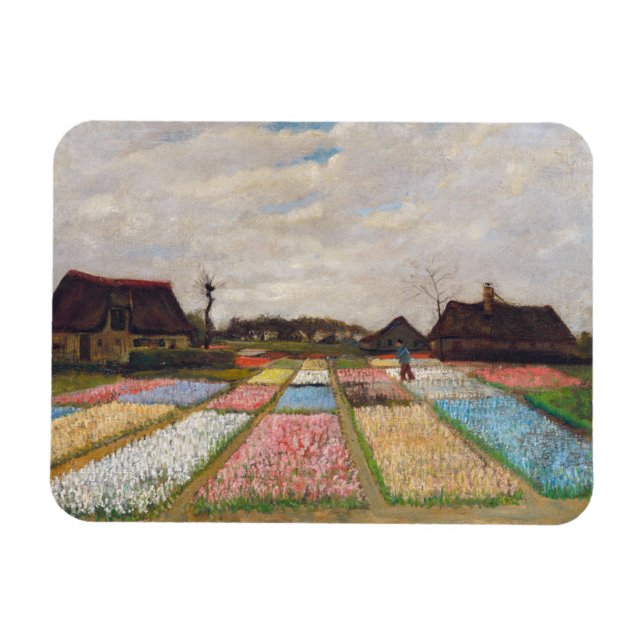 Vincent van Gogh - Flower Beds i Holland Magnet (Horisontell)