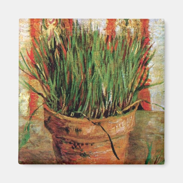Vincent Van Gogh - Flowerpot med Chives Magnet (Framsidan)