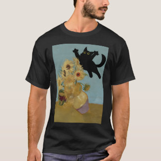 Vincent Van Gogh Flowers Cat T Shirt