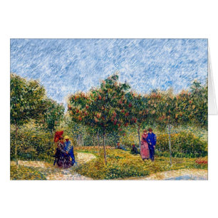 Vincent Van Gogh - Förälskade par i parken Hälsningskort