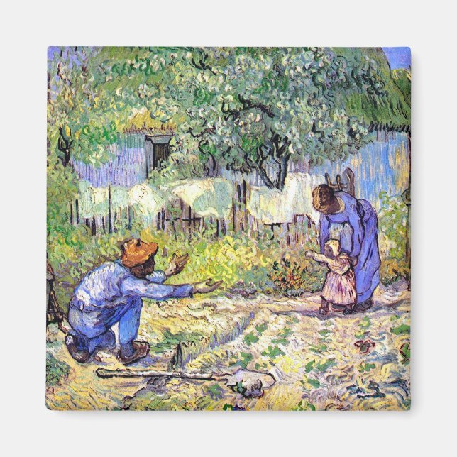 Vincent Van Gogh - Första Stegen - Fars Dags Konst Magnet (Framsidan)