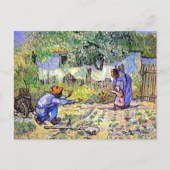 Vincent Van Gogh - Första Stegen - Fars Dags Konst Vykort (Framsida)