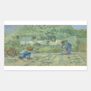 Vincent van Gogh - Första steget, efter Millet Rektangulärt Klistermärke