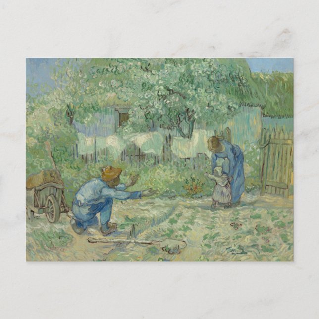 Vincent van Gogh - Första steget, efter Millet Vykort (Framsida)