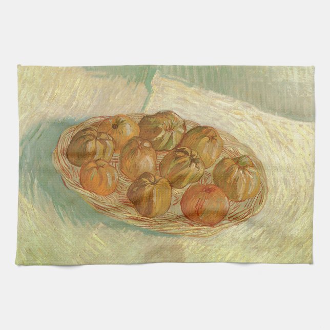 Vincent van Gogh - Fortfarande Basket i Apples Kökshandduk (Horisontell)