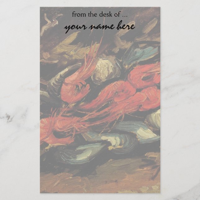 Vincent van Gogh - Fortfarande levande musslor och Brevpapper (Framsida)