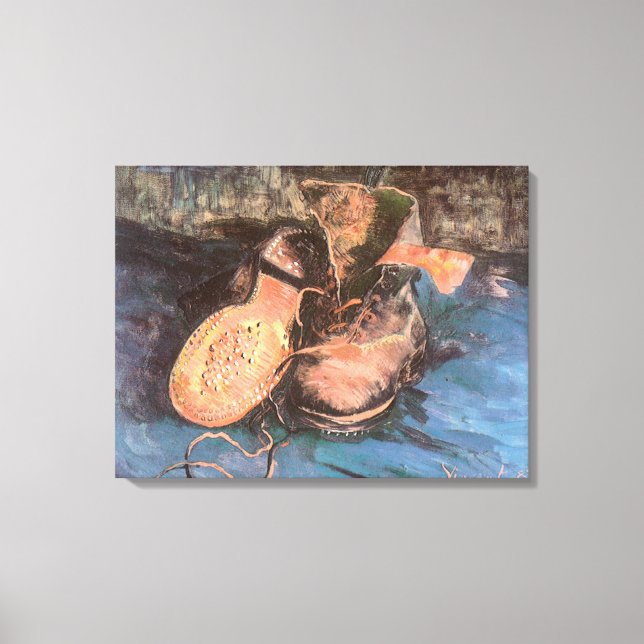 Vincent van Gogh - Fortfarande liv med ett par sko Canvastryck (Framsida)