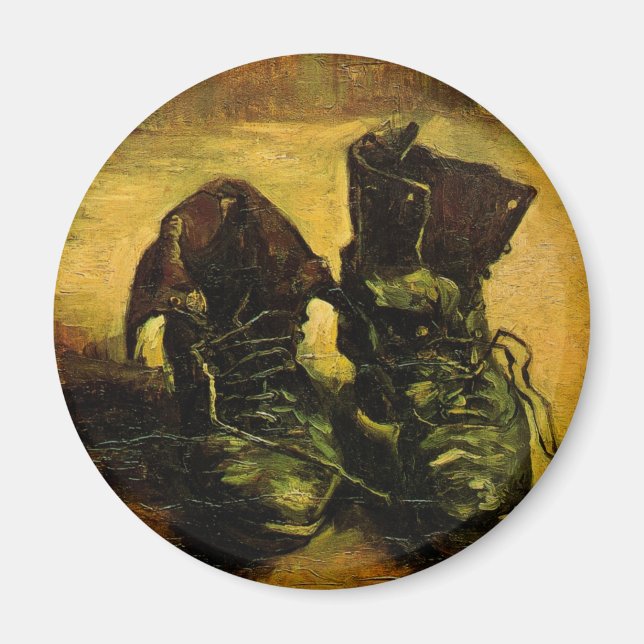 Vincent van Gogh - Fortfarande liv med ett par sko Magnet (Framsidan)