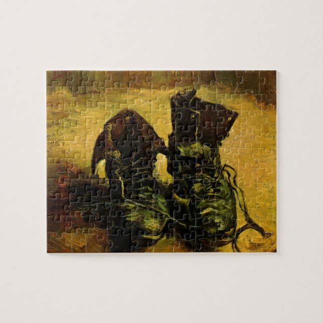 Vincent van Gogh - Fortfarande liv med ett par sko Pussel (Horisontell)
