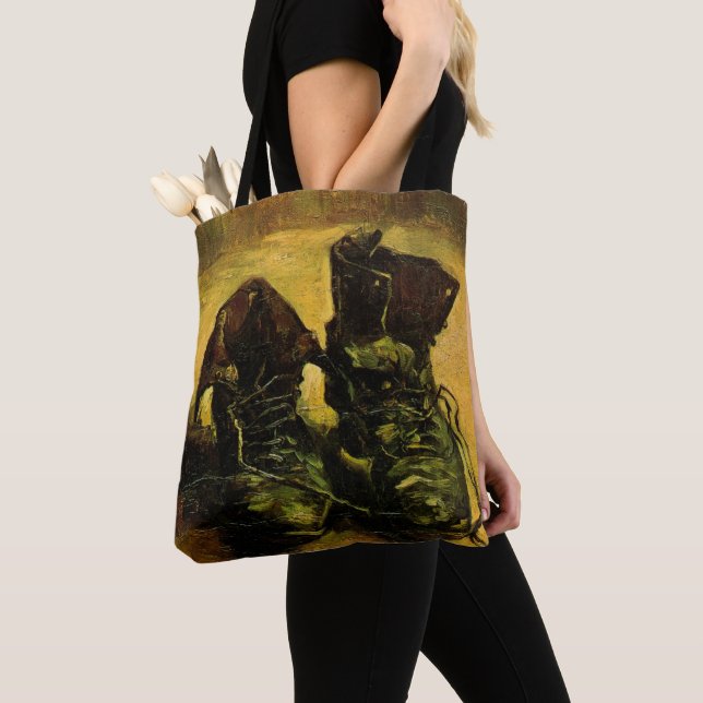 Vincent van Gogh - Fortfarande liv med ett par sko Tygkasse (Närbild)