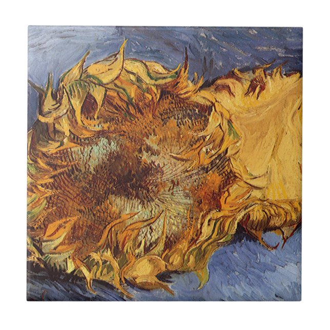 Vincent van Gogh - Fortfarande liv: två snittblomm Kakelplatta (Framsidan)