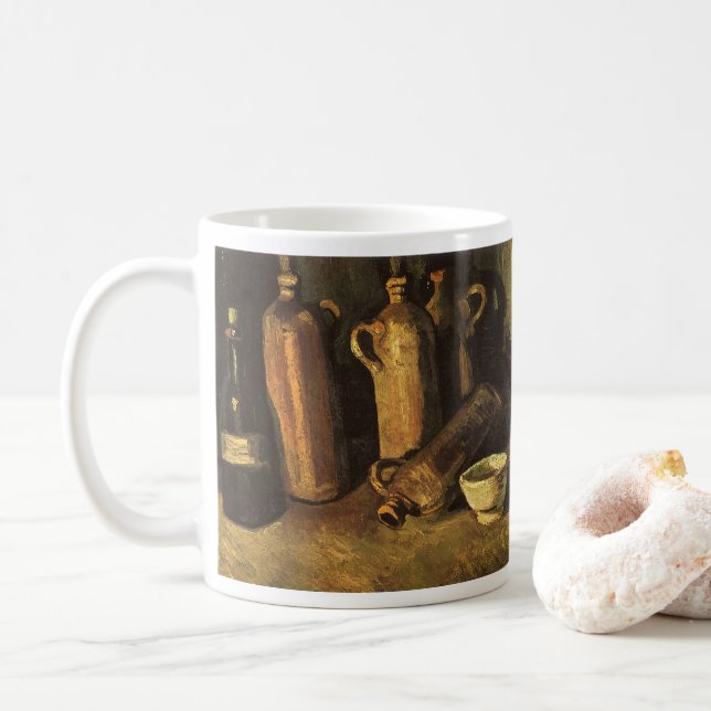 Vincent van Gogh - Fortfarande med 4 Stone Flaskor Kaffemugg (Med munk)