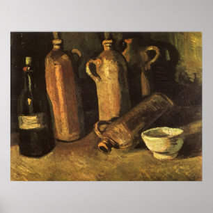 Vincent van Gogh - Fortfarande med 4 Stone Flaskor Poster