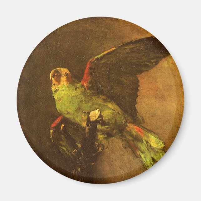 Vincent van Gogh - Fortfarande med Grönt Parrot Magnet (Framsidan)