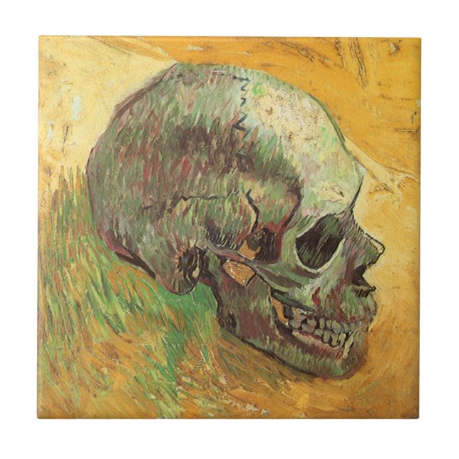 Vincent van Gogh - Fortfarande med Skull Kakelplatta (Framsidan)