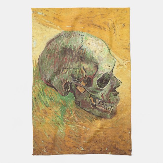 Vincent van Gogh - Fortfarande med Skull Kökshandduk (Vertikal)