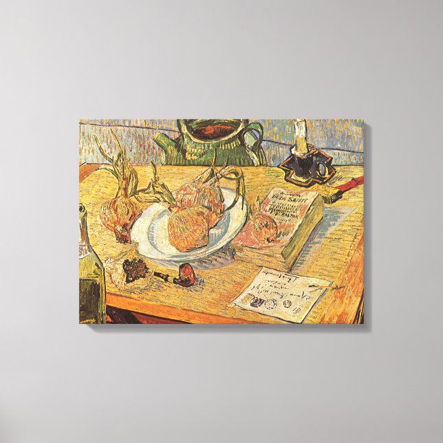 Vincent van Gogh - Fortfarande med Teckning Board Canvastryck (Framsida)