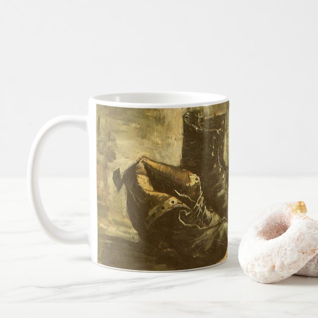 Vincent van Gogh - fortfarande tre par skor Kaffemugg (Med munk)