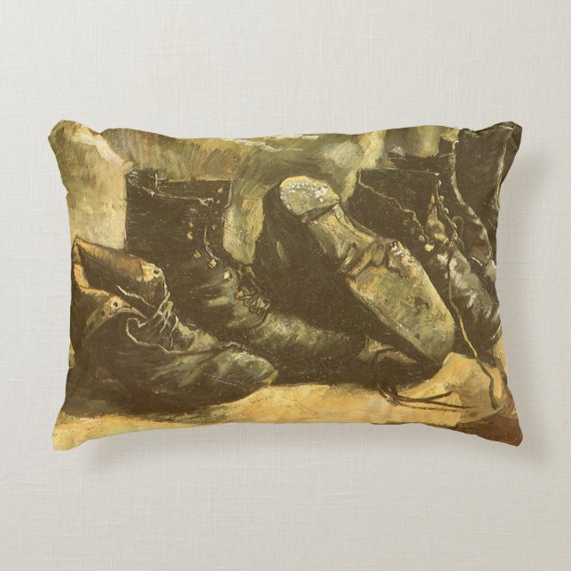 Vincent van Gogh - fortfarande tre par skor Prydnadskudde (Framsidan)