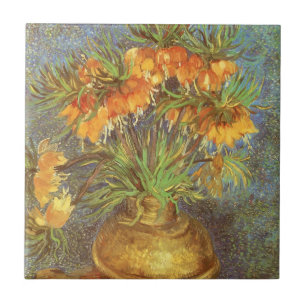 Vincent van Gogh - Fritillaries i en kopparvas Kakelplatta
