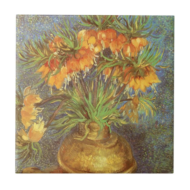 Vincent van Gogh - Fritillaries i en kopparvas Kakelplatta (Framsidan)