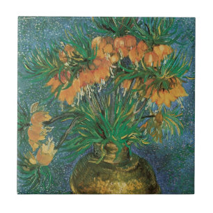 Vincent van Gogh - Fritillaries i en kopparvas Kakelplatta