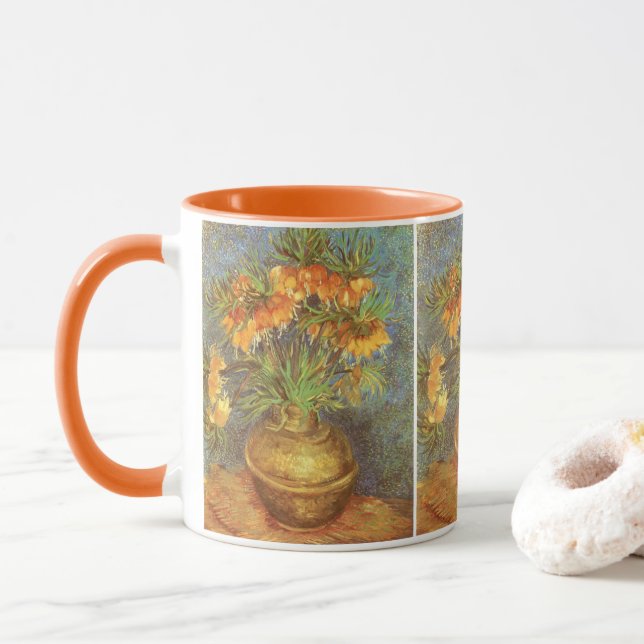 Vincent van Gogh - Fritillaries i en kopparvas Mugg (Med munk)