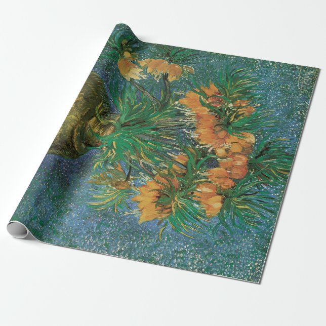 Vincent van Gogh - Fritillaries i en kopparvas Presentpapper (Utrullad)