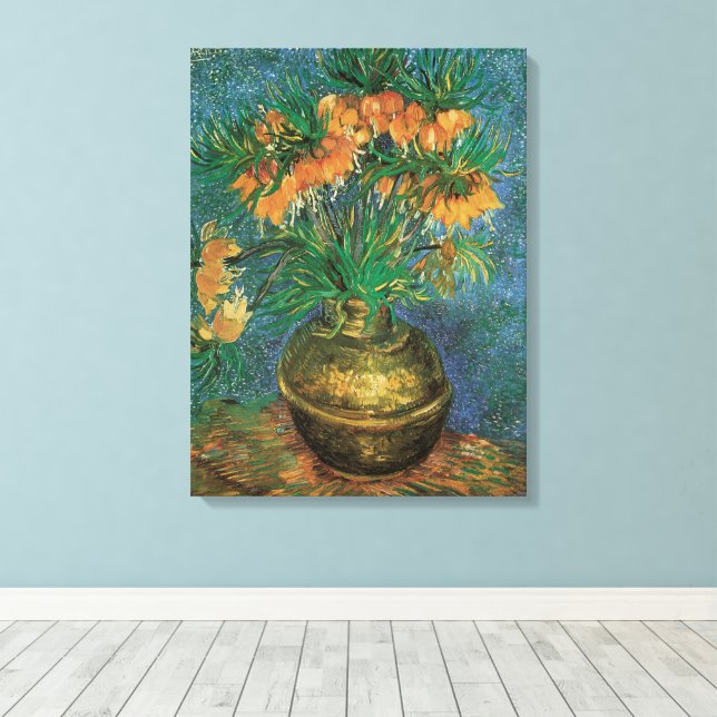 Vincent van Gogh - Frittillaria i en kopparvas Canvastryck (Insitu (trägolv))