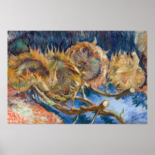 Vincent van Gogh - Fyra avskurna solrosor Poster