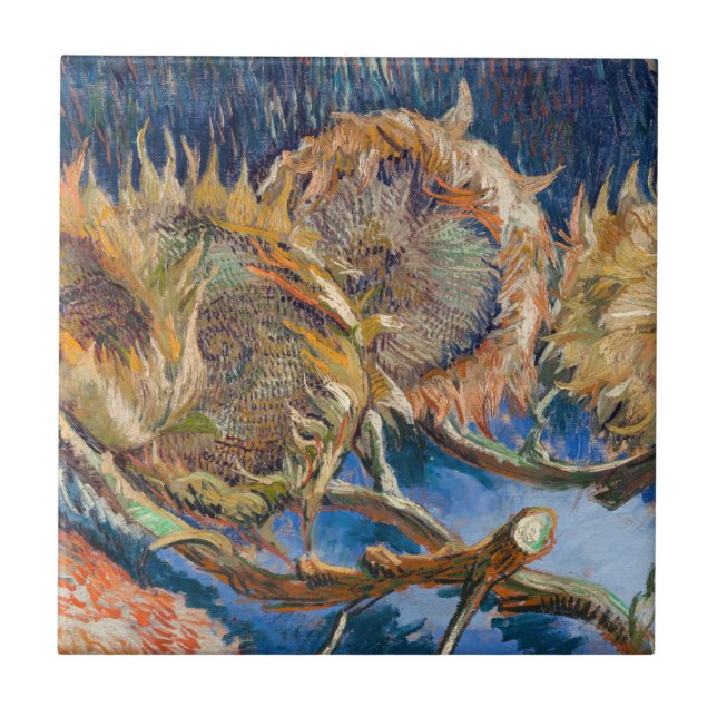 Vincent van Gogh - Fyra snittblommor Kakelplatta (Framsidan)