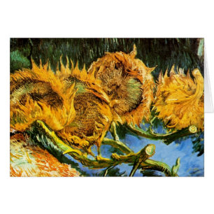 Vincent Van Gogh - fyra snittblommor konst Hälsningskort