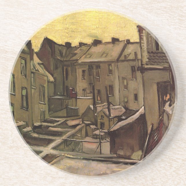 Vincent van Gogh, Gamla hus bakgårdar, Antwerpen Underlägg Sandsten (Framsidan)