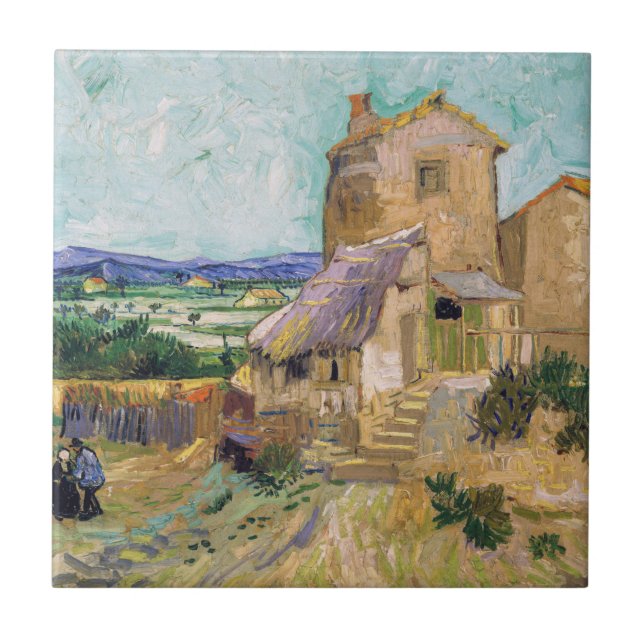 Vincent van Gogh - Gamla Mill Kakelplatta (Framsidan)