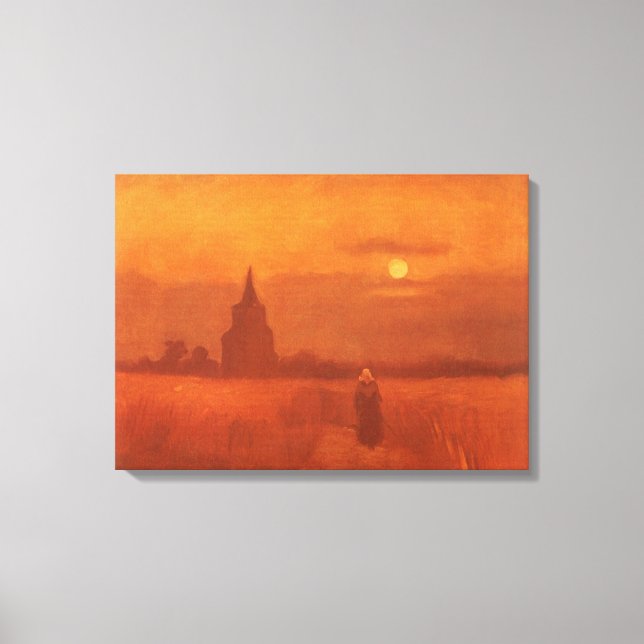 Vincent van Gogh - Gamla Torn i Fält Canvastryck (Framsida)