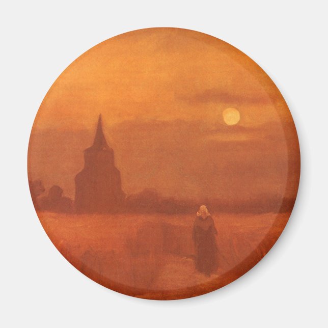 Vincent van Gogh - Gamla Torn i Fält Magnet (Framsidan)