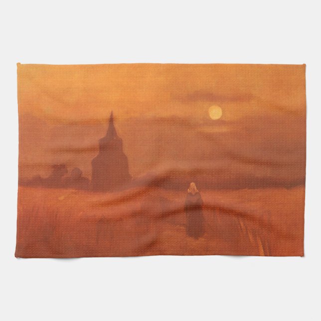 Vincent van Gogh - Gammal torn i fälten Kökshandduk (Horisontell)