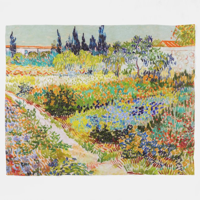Vincent van Gogh - Garden at Arles Fleecefilt (Framsidan (Horisontell))