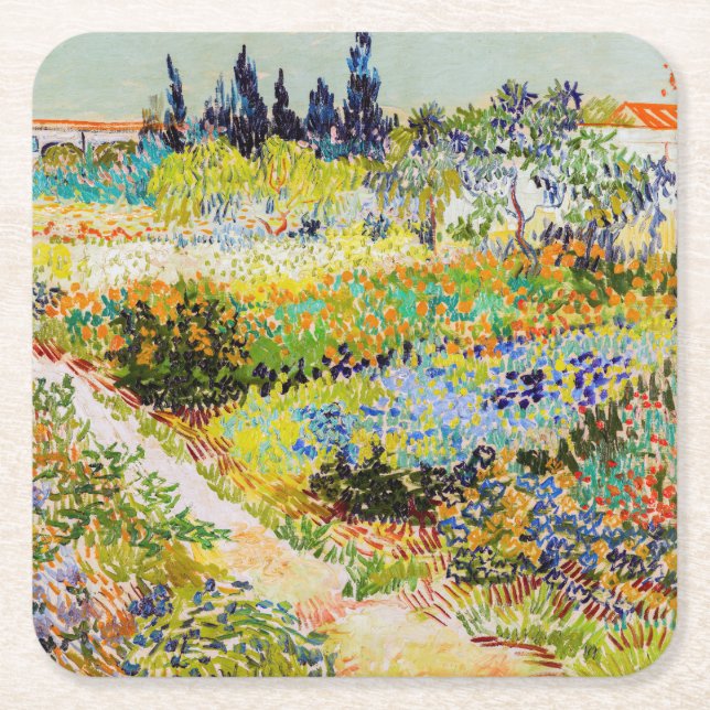Vincent van Gogh - Garden at Arles Underlägg Papper Kvadrat (Framsidan)