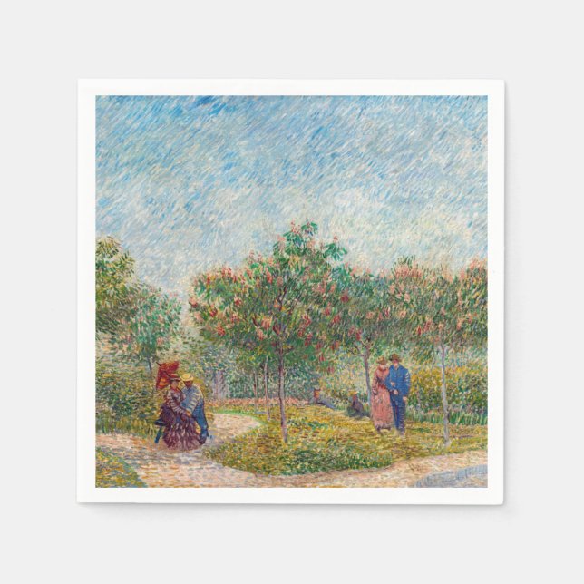 Vincent van Gogh - Garden i Montmarte med Älskare Pappersservett (Framsidan)