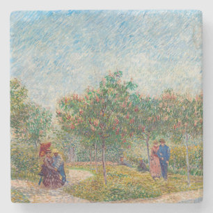 Vincent van Gogh - Garden i Montmarte med Älskare Stenunderlägg
