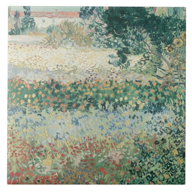 Vincent van Gogh | Garden in Bloom, Arles 1888 Kakelplatta (Framsidan)