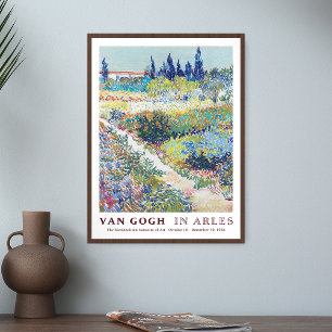 Vincent van Gogh Garden med Flowers i Arles Poster