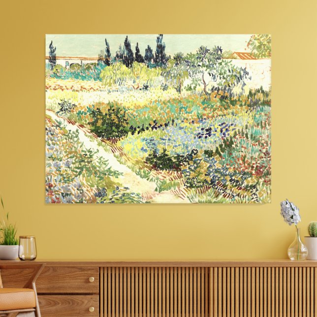 Vincent Van Gogh Garden vid Arles 1888 Canvastryck (Insitu (Vardagsrum))