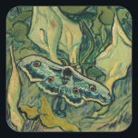 Vincent van Gogh - Giant Peacock Moth Fyrkantigt Klistermärke<br><div class="desc">Giant Peacock Moth/Emperor Moth - Vincent van Gogh,  Oil on Canvas,  Saint-Rémy-de-Provence,  1889</div>