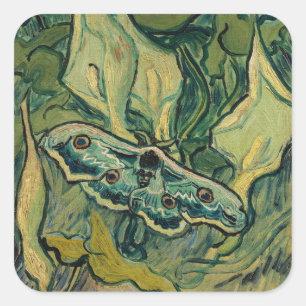 Vincent van Gogh - Giant Peacock Moth Fyrkantigt Klistermärke