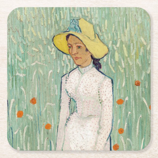 Vincent van Gogh - Girl in White Underlägg Papper Kvadrat (Framsidan)
