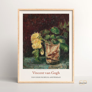Vincent van Gogh Glass med Gul ros Art Print Poster