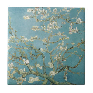 Vincent Van Gogh grenar av mandelträd Kakelplatta