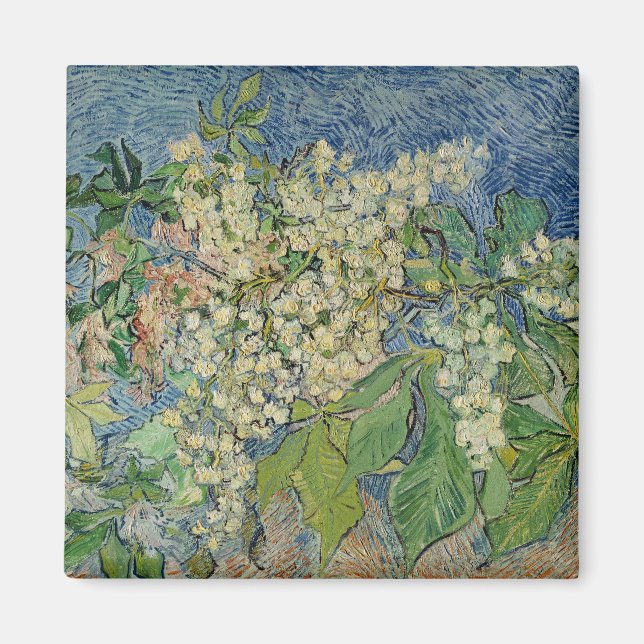 Vincent van Gogh | Grenar för blommande kastanj Magnet (Framsidan)